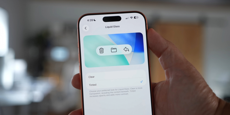 Интерфейс iOS 26 разрешат сделать менее стеклянным